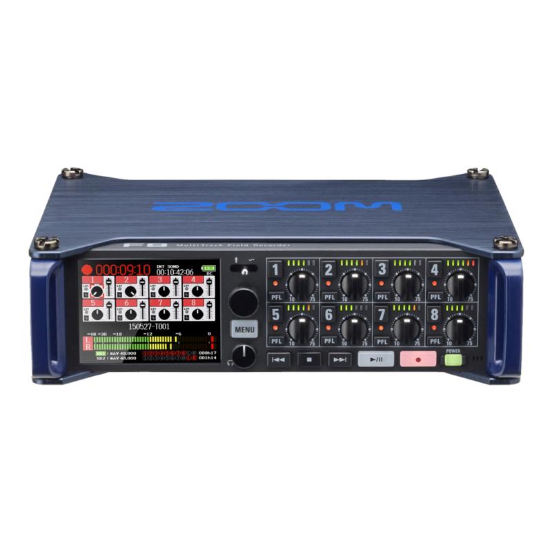 Zoom F8N Multi Track Field Audio Recorder for hire from Mad Dogs Television