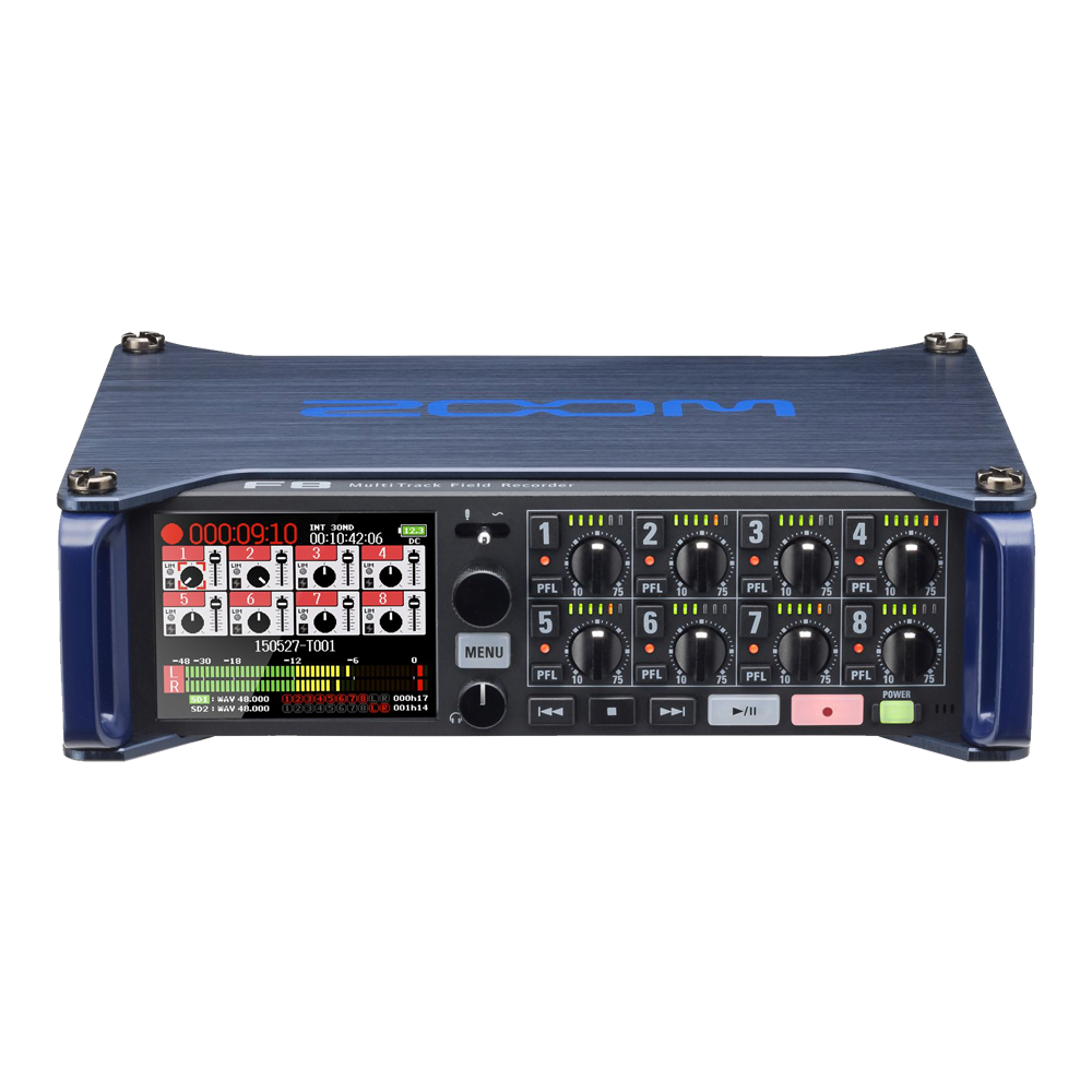 Zoom F8N Multi Track Field Audio Recorder for hire from Mad Dogs Television