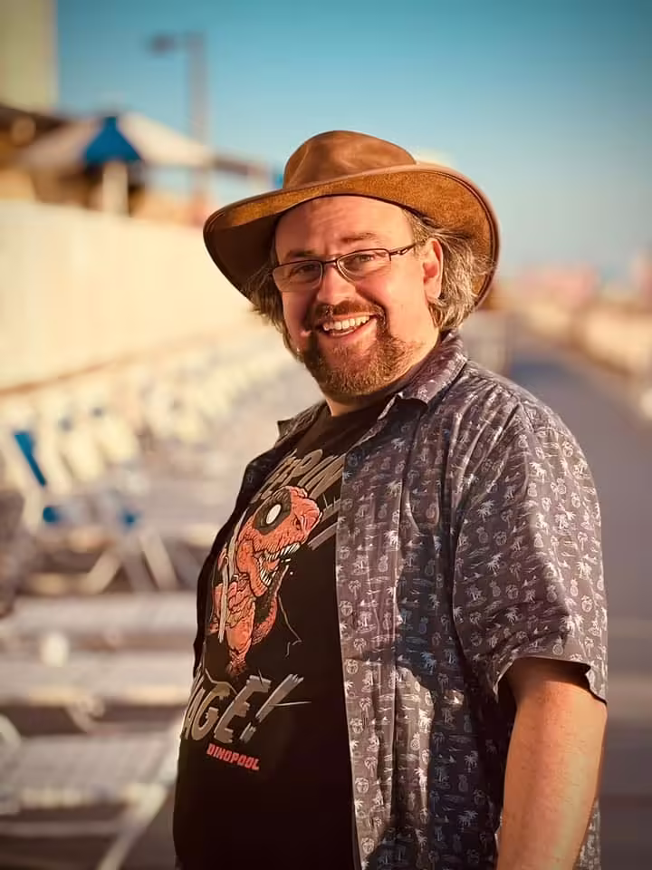 A photo of James Bailey taken in on location in Florida whilst filming Jimmy’s Taste of Florida