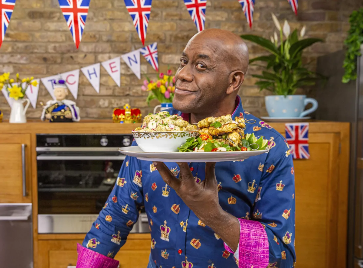 Ainsley Harriot seen here behind the scenes of his show Ainsley's Coronation Kitchen