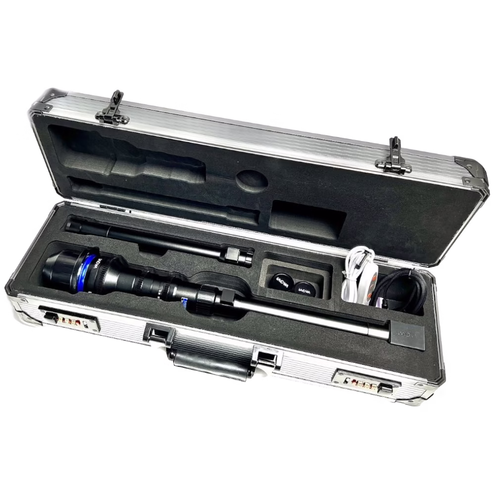Periprobe lens, wide angle macro lens, 90° “periscope” tip, LED lights ,freely rotated, and is waterproof.